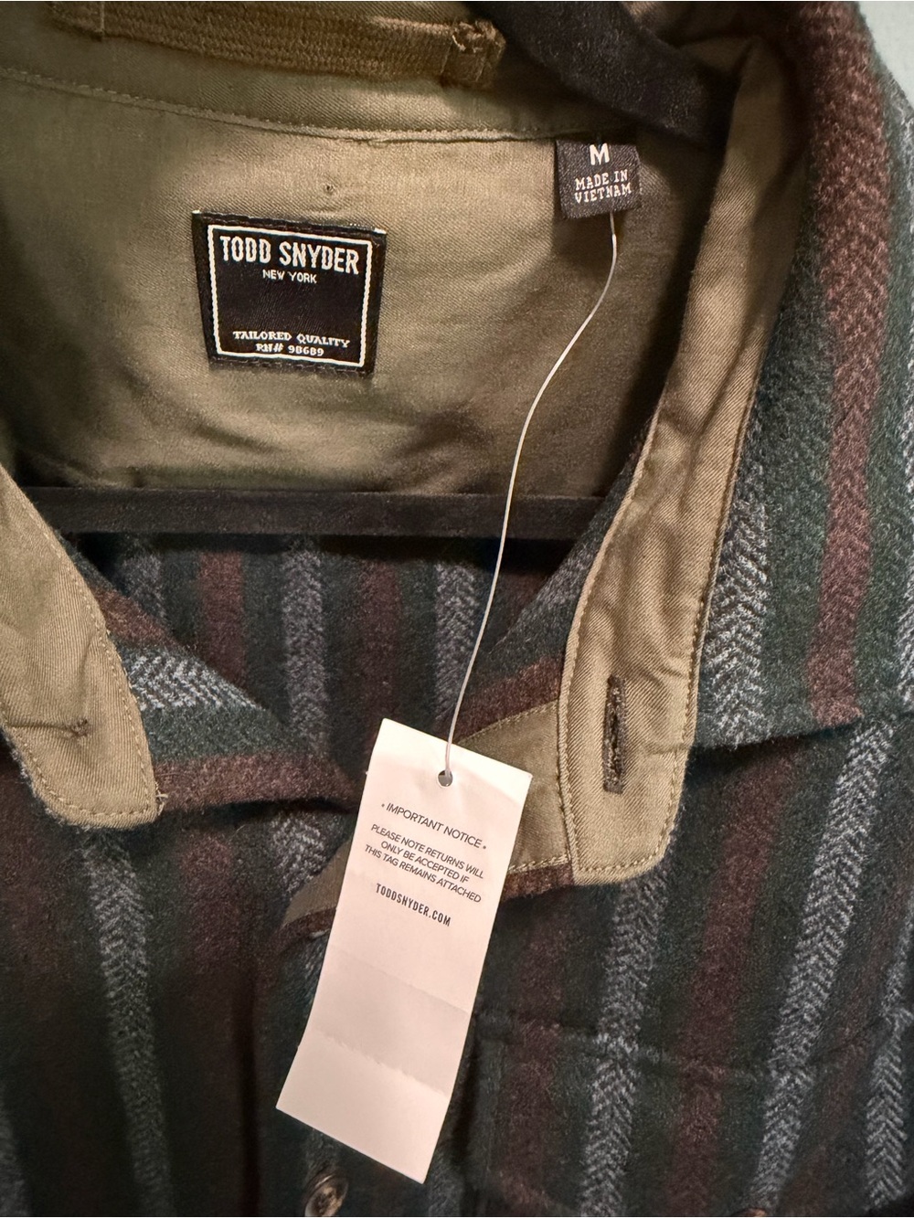 Todd Snyder Wool Plaid Striped Utility Shirt Jacket Men’s Medium $298 NEW - Picture 8 of 16